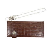 ブラウン | 財布メンズ長財布クロコフェイクレザーウォレットウォレットチェーン付レディースキー… | KEYS