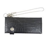ブラック | 財布メンズ長財布クロコフェイクレザーウォレットウォレットチェーン付レディースキー… | KEYS