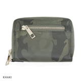 カーキ | 財布二つ折りメンズレディースハーフハーフウォレットICカードファスナーカモ迷彩柄… | KEYS