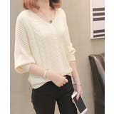 Vネックドルマンニット レディース F | SHUSHU | 詳細画像3 