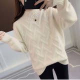 ホワイト | ハイネックニット レディース トップス | SHUSHU