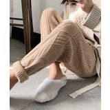 モカ | ケーブルニットパンツ テーパードパンツ レディース | SHUSHU