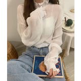 ホワイト | ハイネックシアーブラウス レディース トップス | SHUSHU