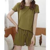 オリーブ | 上下セットアップルームウェア レディース トップス | SHUSHU