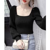 Uネックバルーンスリーブニット レディース トップス | SHUSHU | 詳細画像1 