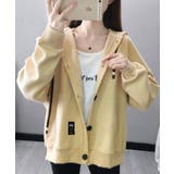 前ボタンバックデザイン薄手スエットパーカー レディース トップス | SHUSHU | 詳細画像8 