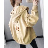 ベージュ | 前ボタンバックデザイン薄手スエットパーカー レディース トップス | SHUSHU