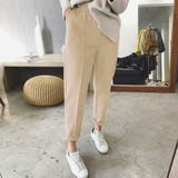 グレージュ | ニットソーアンクル丈テーパードパンツ レディース ボトムス | SHUSHU