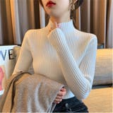 ホワイト | プチハイネックリブニットソー レディース トップス | SHUSHU