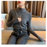 グレー | プチハイネックリブニットソー レディース トップス | SHUSHU