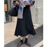 ブラック | ケーブルフレアニットスカート レディース ボトムス | SHUSHU