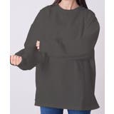 チャコール | 裏起毛ドロップショルダートレーナー レディース トップス | SHUSHU