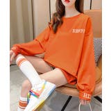 オレンジ | 刺繍長袖カットソー レディース トップス | SHUSHU