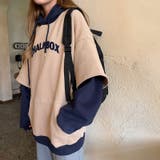 裏起毛フェイクレイヤードプルパーカー レディース トップス | SHUSHU | 詳細画像7 