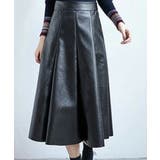 ブラック | フェイクレザーロングスカート レディース ボトムス | SHUSHU