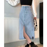 デニムスカート スリット入り ミモレ丈 | SHUSHU | 詳細画像2