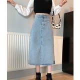 デニムスカート スリット入り ミモレ丈 | SHUSHU | 詳細画像5