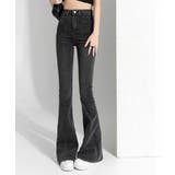 グレー | フレアデニムパンツ ハイウエスト 韓国風 | SHUSHU