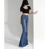 フレアデニムパンツ ハイウエスト 韓国風 | SHUSHU | 詳細画像2