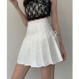 ホワイト | Aライン プリーツスカート レースアップ | SHUSHU