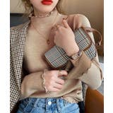 モカ | 裏起毛ハイネック タイト ニット | SHUSHU