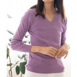 パープル | Vネックニット レディース トップス | SHUSHU