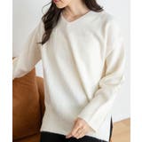 ホワイト | Vネックニット レディース トップス | SHUSHU