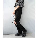 リボン開き見せハイウエストパンツ | SHUSHU | 詳細画像4 