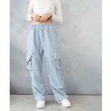 ブルー | サイドポケット ドロスト カーゴ ワイドパンツ | SHUSHU