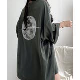 チャコールグレー | フルムーンプリントオーバーサイズＴシャツ | SHUSHU