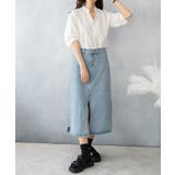 デニムスカート スリット入り ミモレ丈 | SHUSHU | 詳細画像14