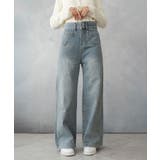 ライトブルー | ダブルボタン ワイド デニム パンツ | SHUSHU