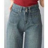 ダブルボタン ワイド デニム パンツ | SHUSHU | 詳細画像19 