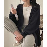 ブラック | ニット カーディガン ミドルゲージ | SHUSHU