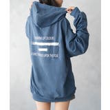 ネイビー | 薄手 ビックシルエット バックプリント プルパーカー | SHUSHU