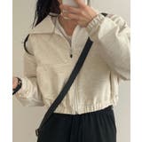 アイボリー | 薄手 クロップド フルジップ スエット ブルゾン | SHUSHU