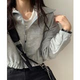 薄手 クロップド フルジップ スエット ブルゾン | SHUSHU | 詳細画像7 