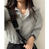 薄手 クロップド フルジップ スエット ブルゾン | SHUSHU | 詳細画像6 