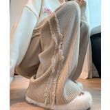 サイド フリンジ リブニット パンツ | SHUSHU | 詳細画像1 