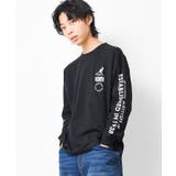 ブラック | KANGOL 別注袖ロゴプリントロングTシャツ トップス | 子ども服 SHUSHU