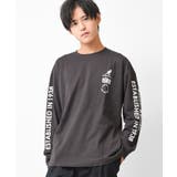 チャコール | KANGOL 別注袖ロゴプリントロングTシャツ トップス | 子ども服 SHUSHU