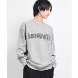 杢グレー | 裏起毛ぼかしアーチロゴトレーナー スウェット 長袖 | 子ども服 SHUSHU