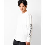 オフホワイト | 袖ロゴプリントロングTシャツ トップス 長袖 | 子ども服 SHUSHU