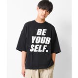 ブラック | インパクトレタリングPTスーパービッグTシャツ トップス カットソー | 子ども服 SHUSHU