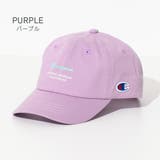 パープル | Champion キッズカラーロゴプリントツイルキャップ 帽子 | 子ども服 SHUSHU