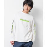 オフホワイト | KANGOL 別注袖ネオンプリントロングTシャツ トップス | 子ども服 SHUSHU