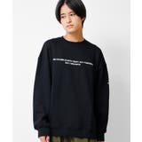 ブラック | 裏起毛袖ネームロゴプリントトレーナー スウェット トップス | 子ども服 SHUSHU