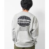 杢グレー | 裏起毛アースロゴバックプリントトレーナー スウェット トップス | 子ども服 SHUSHU