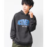 チャコール | 裏起毛ロゴアップリケ刺繍フーディー パーカー スウェット | 子ども服 SHUSHU