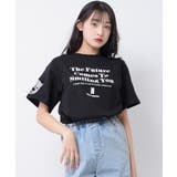 ブラック | 袖ベアーチュールTシャツ トップス 半袖 | 子ども服 SHUSHU